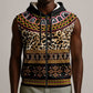 Cameroon Cheetah Toghu Pattern Sleeveless Zip Hoodie