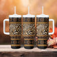 Cameroon Cheetah Toghu Pattern Tumbler With Handle