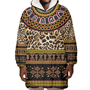 Cameroon Cheetah Toghu Pattern Wearable Blanket Hoodie