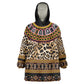 Cameroon Cheetah Toghu Pattern Wearable Blanket Hoodie