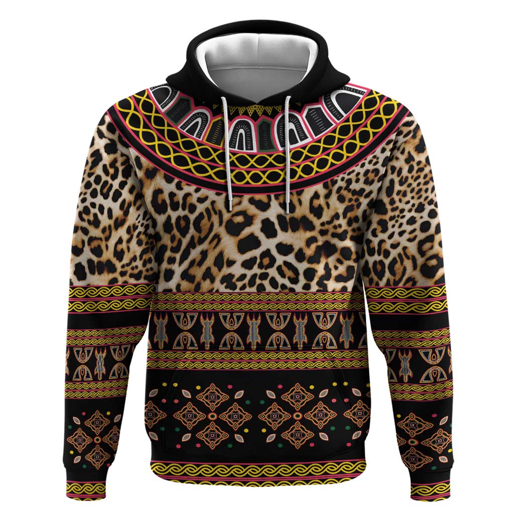 Cameroon Cheetah Toghu Pattern Zip Hoodie
