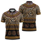 Cameroon Cheetah Toghu Pattern Zipper Polo Shirt