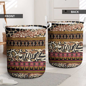 Cameroon Toghu Laundry Basket Wild Animal Skins Seamless Pattern