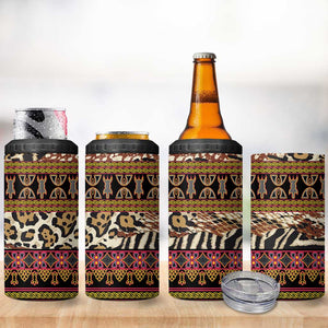 Cameroon Toghu 4 in 1 Can Cooler Tumbler Wild Animal Skins Seamless Pattern