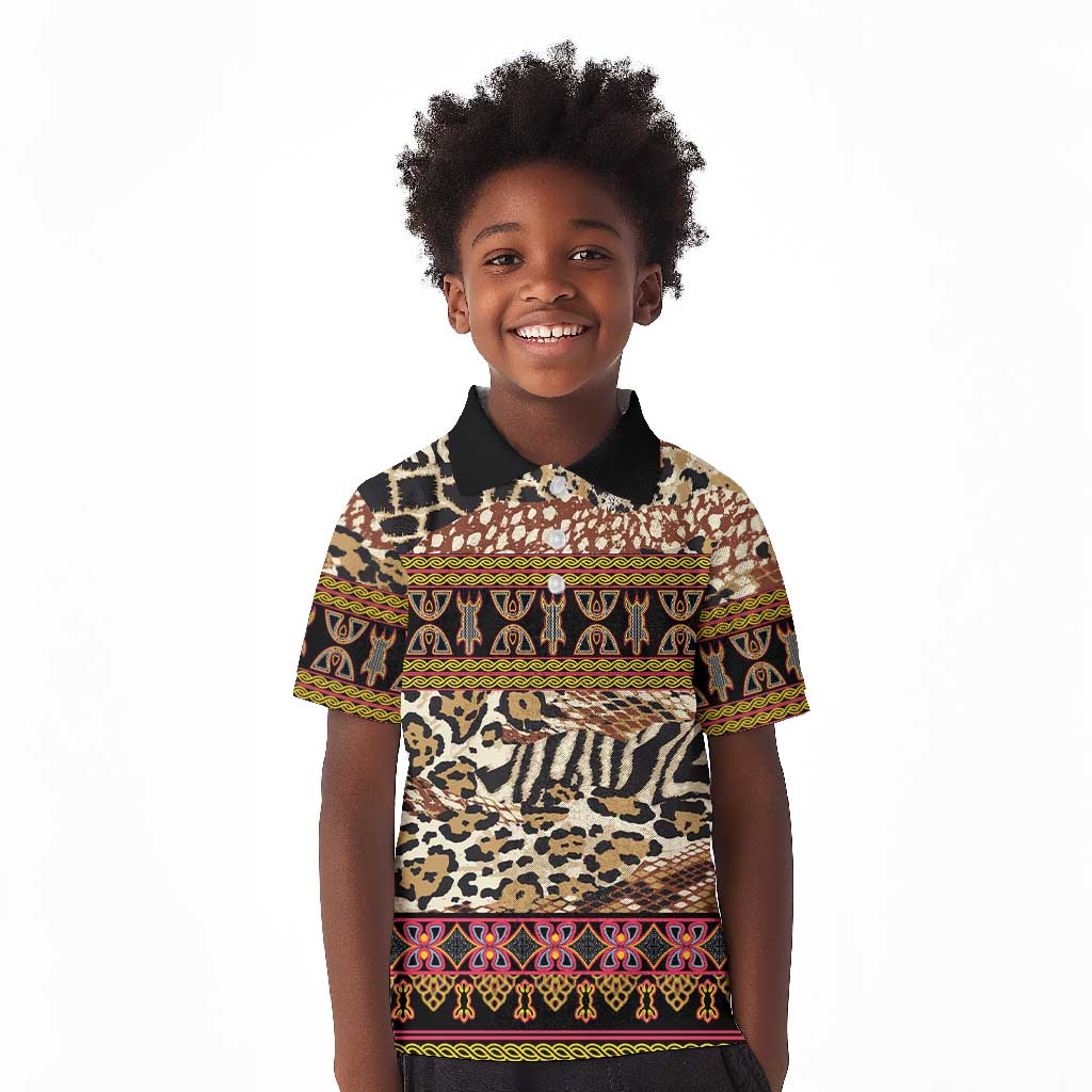 Cameroon Toghu Kid Polo Shirt Wild Animal Skins Seamless Pattern