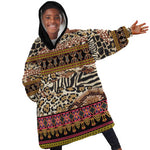 Cameroon Toghu Kid Wearable Blanket Hoodie Wild Animal Skins Seamless Pattern