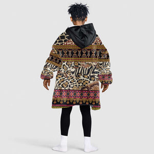 Cameroon Toghu Kid Wearable Blanket Hoodie Wild Animal Skins Seamless Pattern