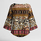 Cameroon Toghu Kimono Sleeve Blouse Wild Animal Skins Seamless Pattern