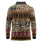 Cameroon Toghu Long Sleeve Polo Shirt Wild Animal Skins Seamless Pattern