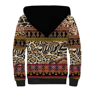 Cameroon Toghu Sherpa Hoodie Wild Animal Skins Seamless Pattern