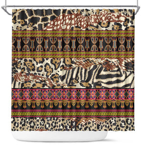 Cameroon Toghu Shower Curtain Wild Animal Skins Seamless Pattern