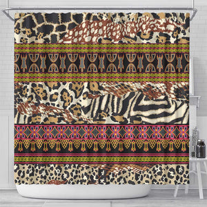 Cameroon Toghu Shower Curtain Wild Animal Skins Seamless Pattern