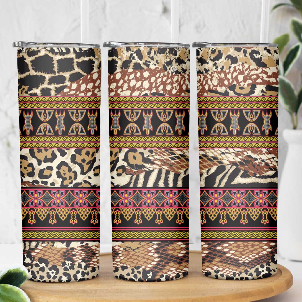 Cameroon Toghu Skinny Tumbler Wild Animal Skins Seamless Pattern