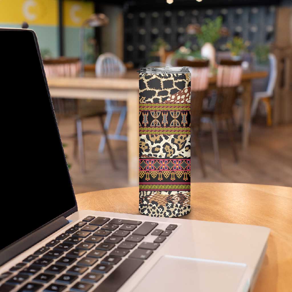 Cameroon Toghu Skinny Tumbler Wild Animal Skins Seamless Pattern