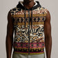 Cameroon Toghu Sleeveless Zip Hoodie Wild Animal Skins Seamless Pattern