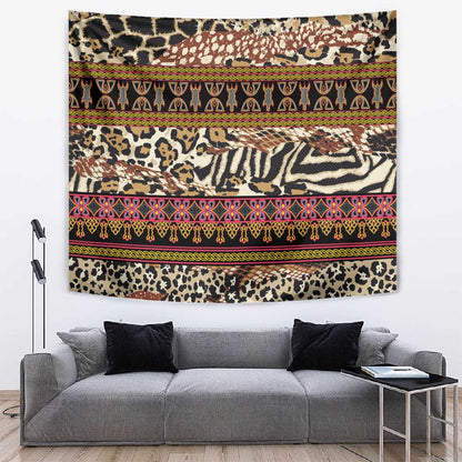 Cameroon Toghu Tapestry Wild Animal Skins Seamless Pattern