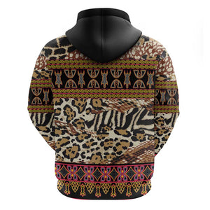 Cameroon Toghu Zip Hoodie Wild Animal Skins Seamless Pattern