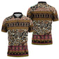 Cameroon Toghu Zipper Polo Shirt Wild Animal Skins Seamless Pattern