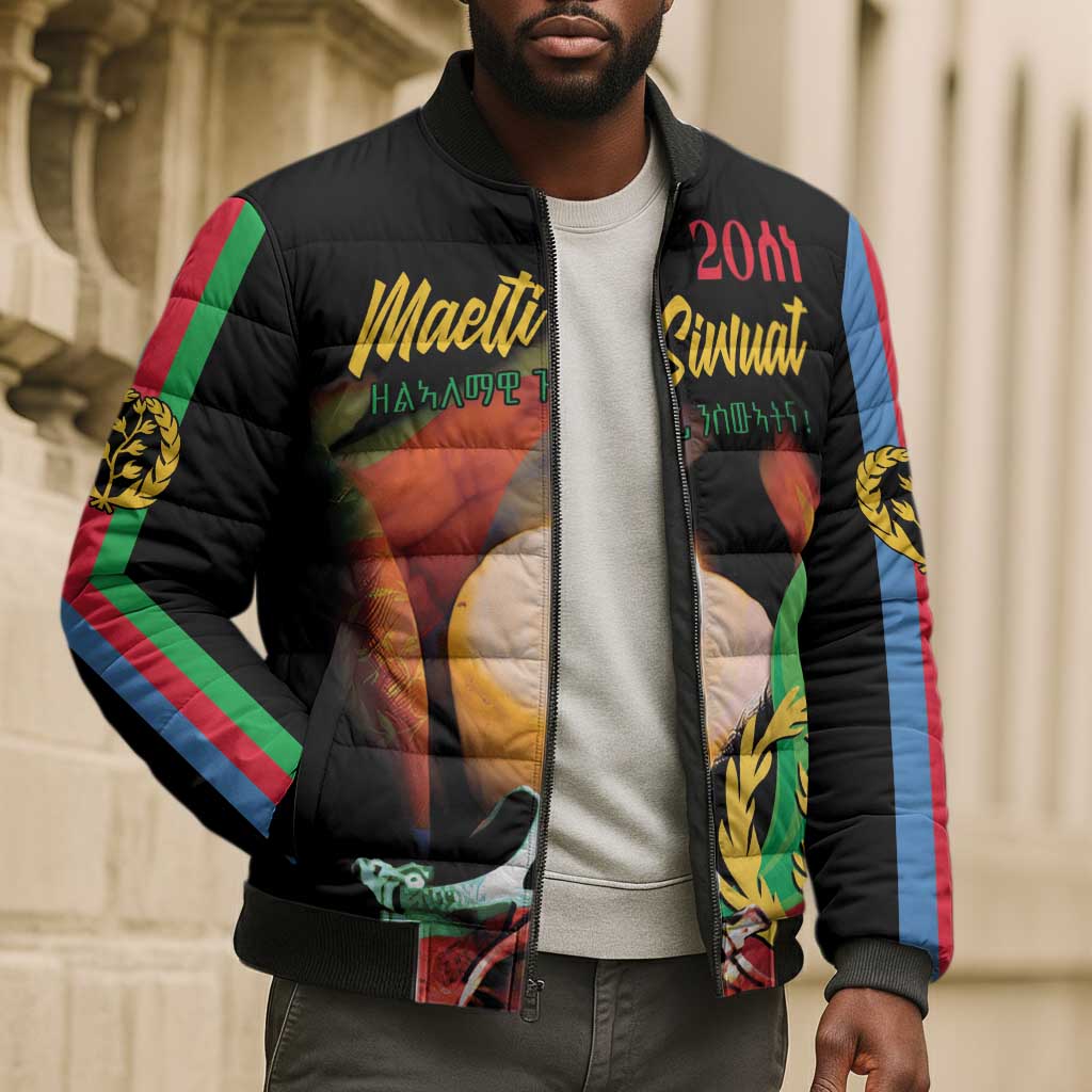 Personalized Eritrea Maelti Siwuat Bomber Puffer Jacket Shida Shoes Glory To Our Martyrs Eritrea
