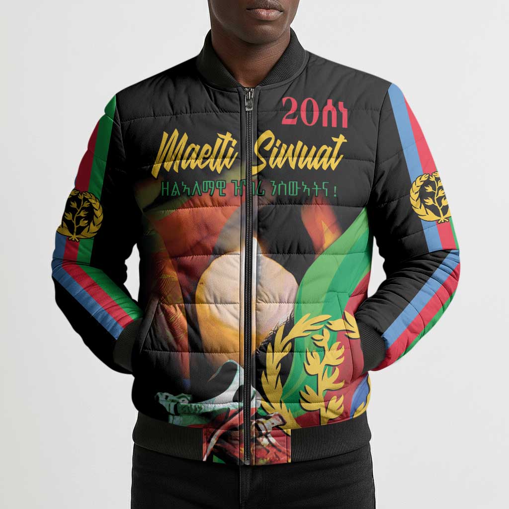 Personalized Eritrea Maelti Siwuat Bomber Puffer Jacket Shida Shoes Glory To Our Martyrs Eritrea