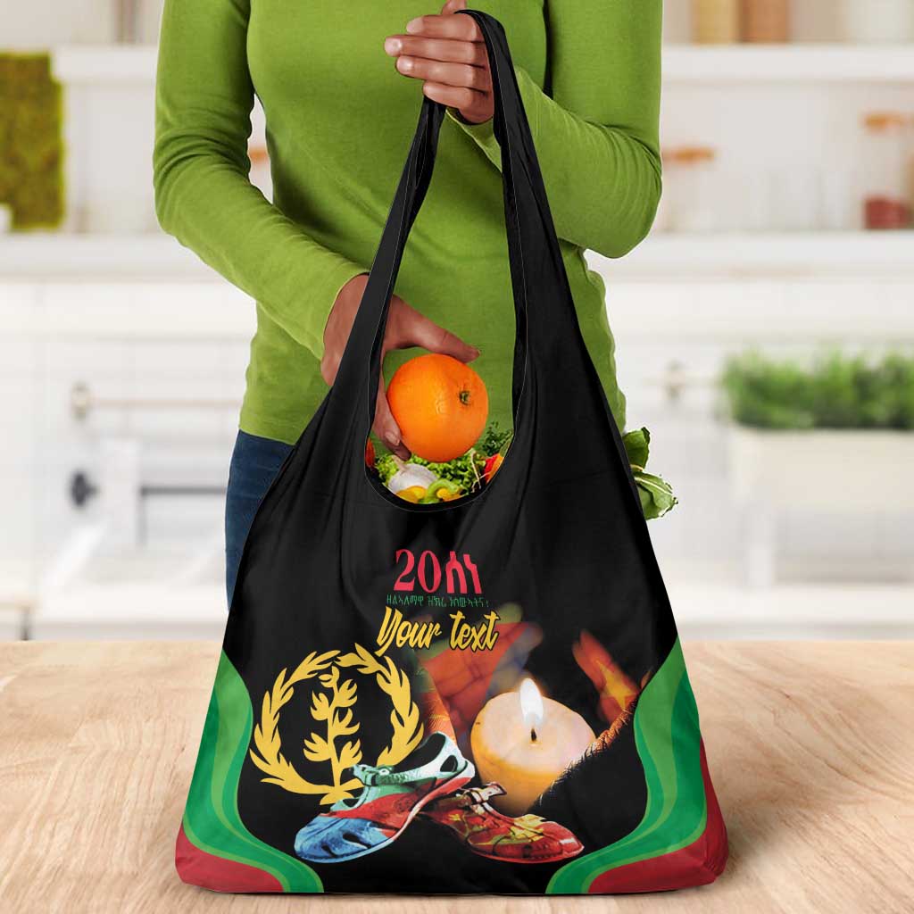 Personalized Afro-Eritrea Maelti Siwuat Grocery Bag Shida Shoes Glory To Our Martyrs Eritrea