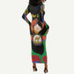 Personalized Afro-Eritrea Maelti Siwuat Long Sleeve Bodycon Dress Shida Shoes Glory To Our Martyrs Eritrea LT9