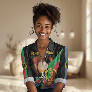 Personalized Afro-Eritrea Maelti Siwuat Women Casual Shirt Shida Shoes Glory To Our Martyrs Eritrea LT9