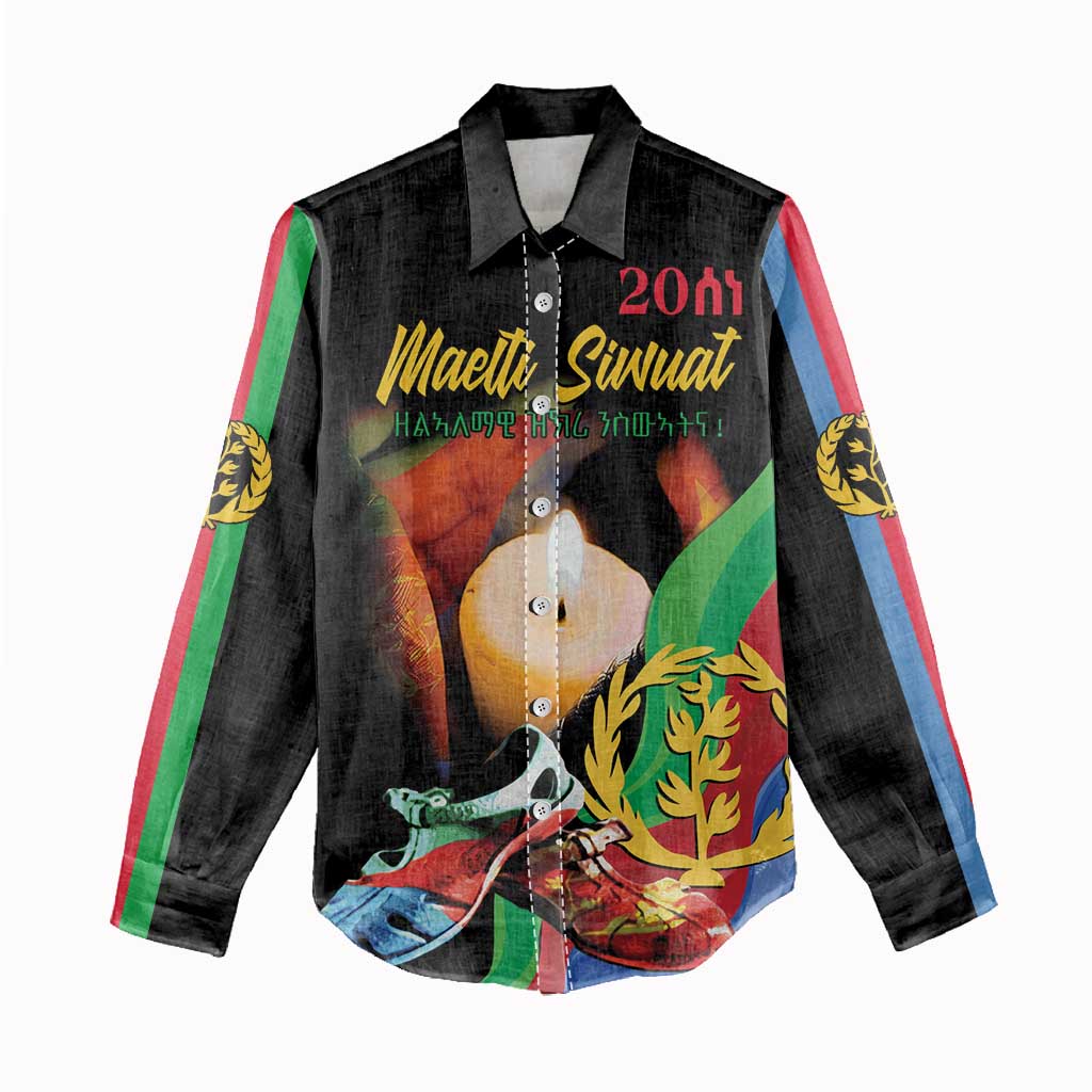 Personalized Afro-Eritrea Maelti Siwuat Women Casual Shirt Shida Shoes Glory To Our Martyrs Eritrea LT9