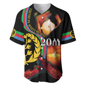 Personalized Afro-Eritrea Maelti Siwuat Baseball Jersey Candle Vigil Glory To Our Martyrs Eritrea