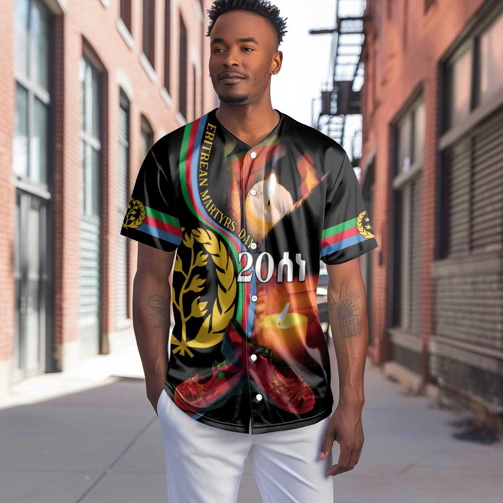 Personalized Afro-Eritrea Maelti Siwuat Baseball Jersey Candle Vigil Glory To Our Martyrs Eritrea