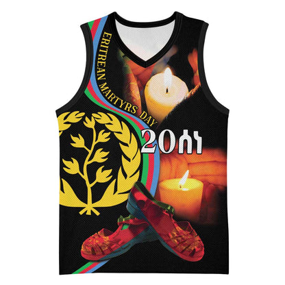 Personalized Afro-Eritrea Maelti Siwuat Basketball Jersey Candle Vigil Glory To Our Martyrs Eritrea - African Pride