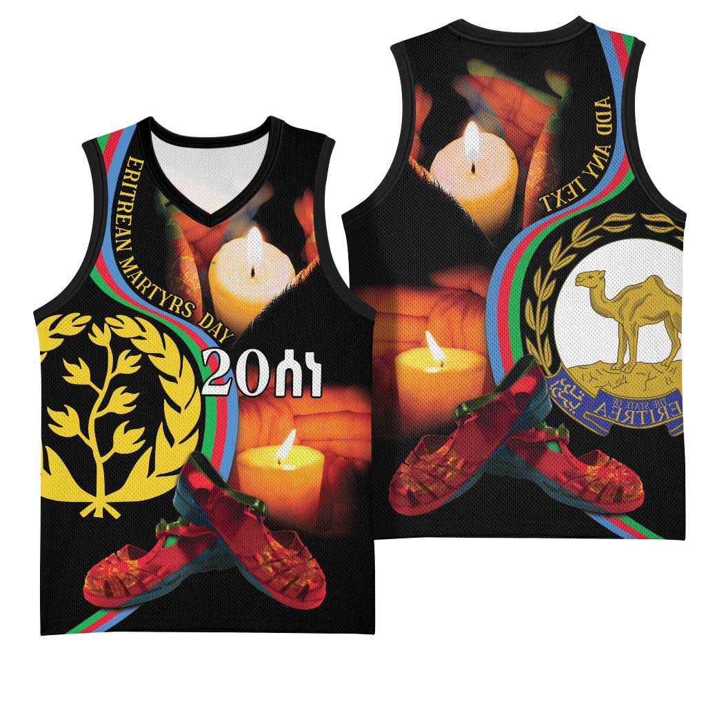Personalized Afro-Eritrea Maelti Siwuat Basketball Jersey Candle Vigil Glory To Our Martyrs Eritrea - African Pride