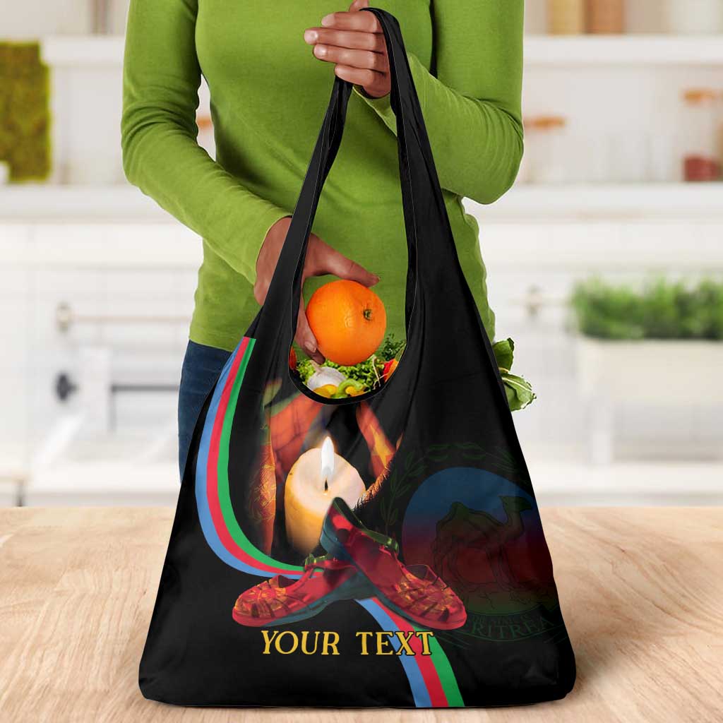 Personalized Afro-Eritrea Maelti Siwuat Grocery Bag Candle Vigil Glory To Our Martyrs Eritrea