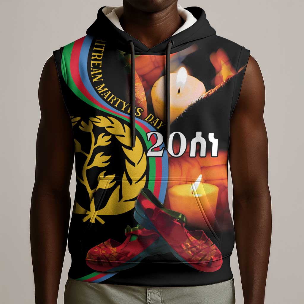Personalized Afro-Eritrea Maelti Siwuat Sleeveless Hoodie Candle Vigil Glory To Our Martyrs Eritrea - African Pride