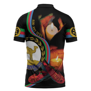 Personalized Afro-Eritrea Maelti Siwuat Zipper Polo Shirt Candle Vigil Glory To Our Martyrs Eritrea