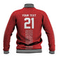 World Football 2026 Egypt Custom Baseball Jacket Red Ancient Egyptian Hieroglyphs - African Pride