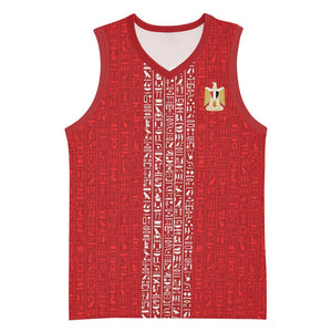 World Football 2026 Egypt Custom Basketball Jersey Red Ancient Egyptian Hieroglyphs - African Pride