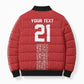 World Football 2026 Egypt Custom Bomber Puffer Jacket Red Ancient Egyptian Hieroglyphs - African Pride