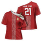 World Football 2026 Egypt Custom Cross Shoulder Shirt Red Ancient Egyptian Hieroglyphs - African Pride