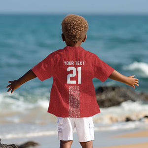 World Football 2026 Egypt Custom Kid Hawaiian Shirt Red Ancient Egyptian Hieroglyphs - African Pride