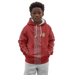 World Football 2026 Egypt Custom Kid Hoodie Red Ancient Egyptian Hieroglyphs - African Pride