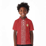 World Football 2026 Egypt Custom Kid Polo Shirt Red Ancient Egyptian Hieroglyphs - African Pride