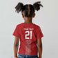 World Football 2026 Egypt Custom Kid T shirt Red Ancient Egyptian Hieroglyphs - African Pride