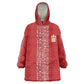 World Football 2026 Egypt Custom Kid Wearable Blanket Hoodie Red Ancient Egyptian Hieroglyphs - African Pride