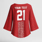 World Football 2026 Egypt Custom Kimono Sleeve Blouse Red Ancient Egyptian Hieroglyphs - African Pride