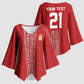 World Football 2026 Egypt Custom Kimono Sleeve Blouse Red Ancient Egyptian Hieroglyphs - African Pride