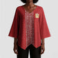World Football 2026 Egypt Custom Kimono Sleeve Blouse Red Ancient Egyptian Hieroglyphs - African Pride