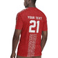 World Football 2026 Egypt Custom Rugby Jersey Red Ancient Egyptian Hieroglyphs - African Pride