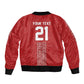 World Football 2026 Egypt Custom Sleeve Zip Bomber Jacket Red Ancient Egyptian Hieroglyphs - African Pride