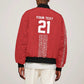 World Football 2026 Egypt Custom Sleeve Zip Bomber Jacket Red Ancient Egyptian Hieroglyphs - African Pride